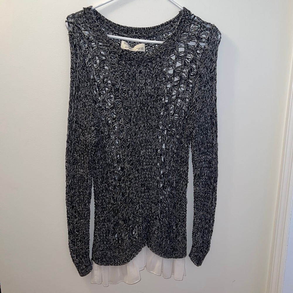 Black and White Knitted Tunic